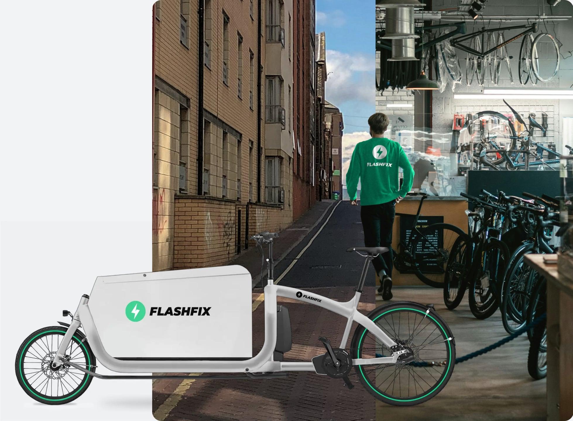 The mobile bike workshop that comes with a cargo bike